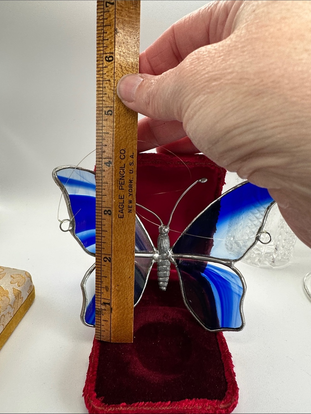 Blue Stained Glass Butterfly Glass art. 🦋🦋 - Picture 8 of 8